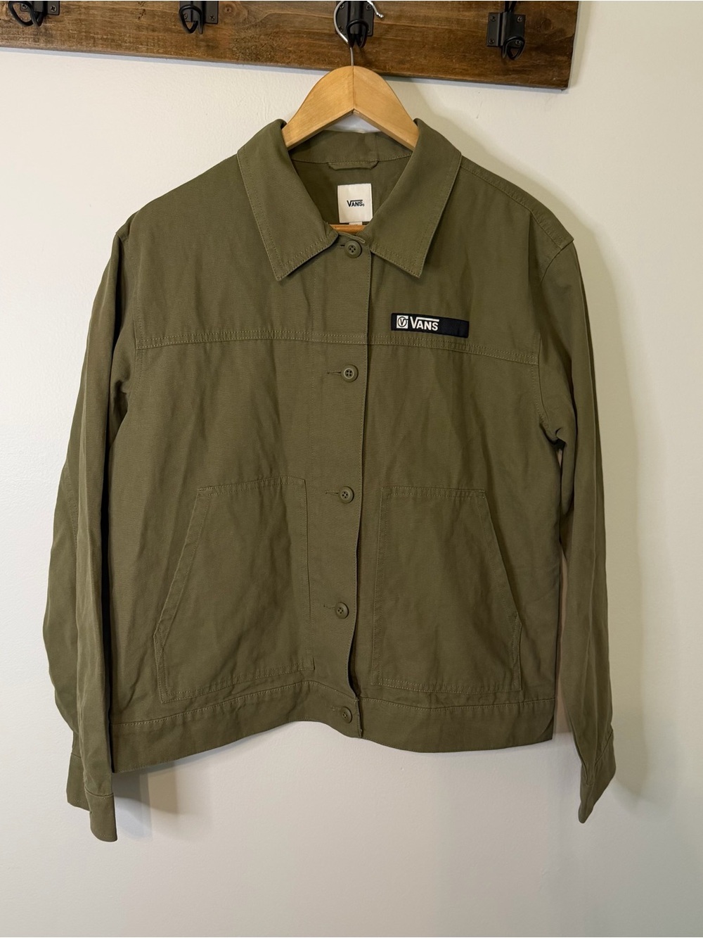 Vans Women’s Medium Olive Green Cotton Chore Utility Jacket Button